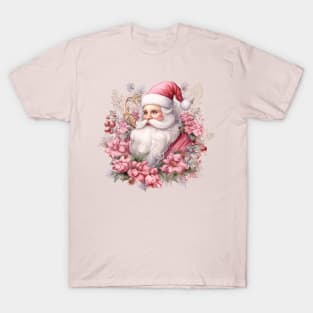 Pink Christmas Santa Claus T-Shirt